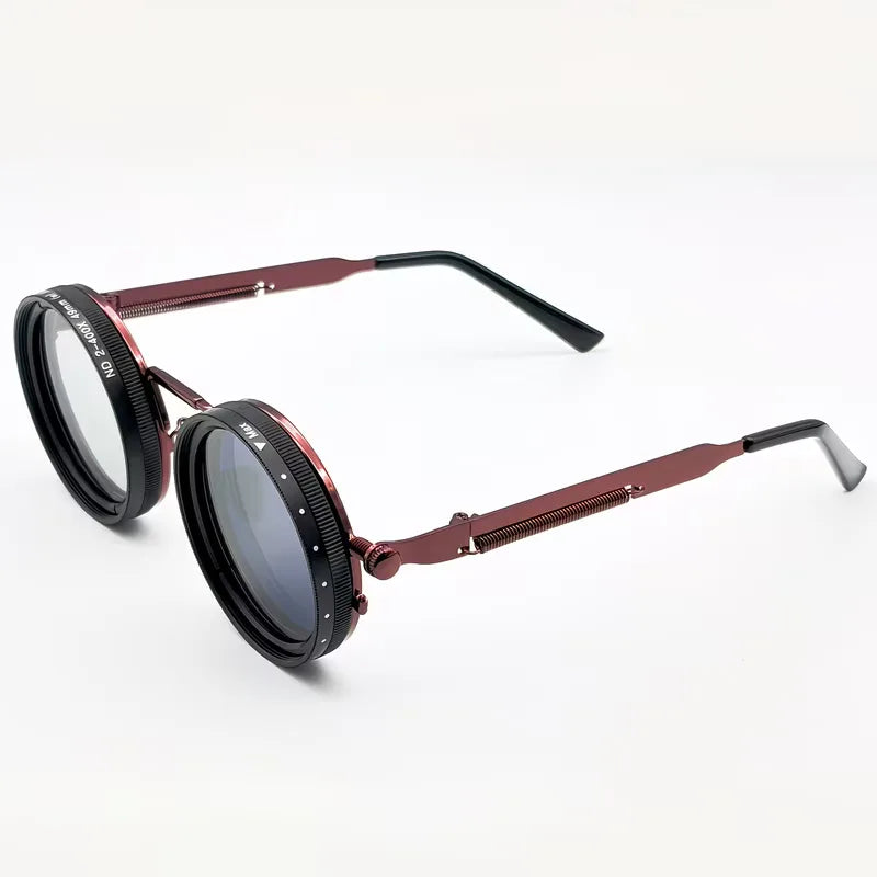 Round Sunglasses with Steampunk Design