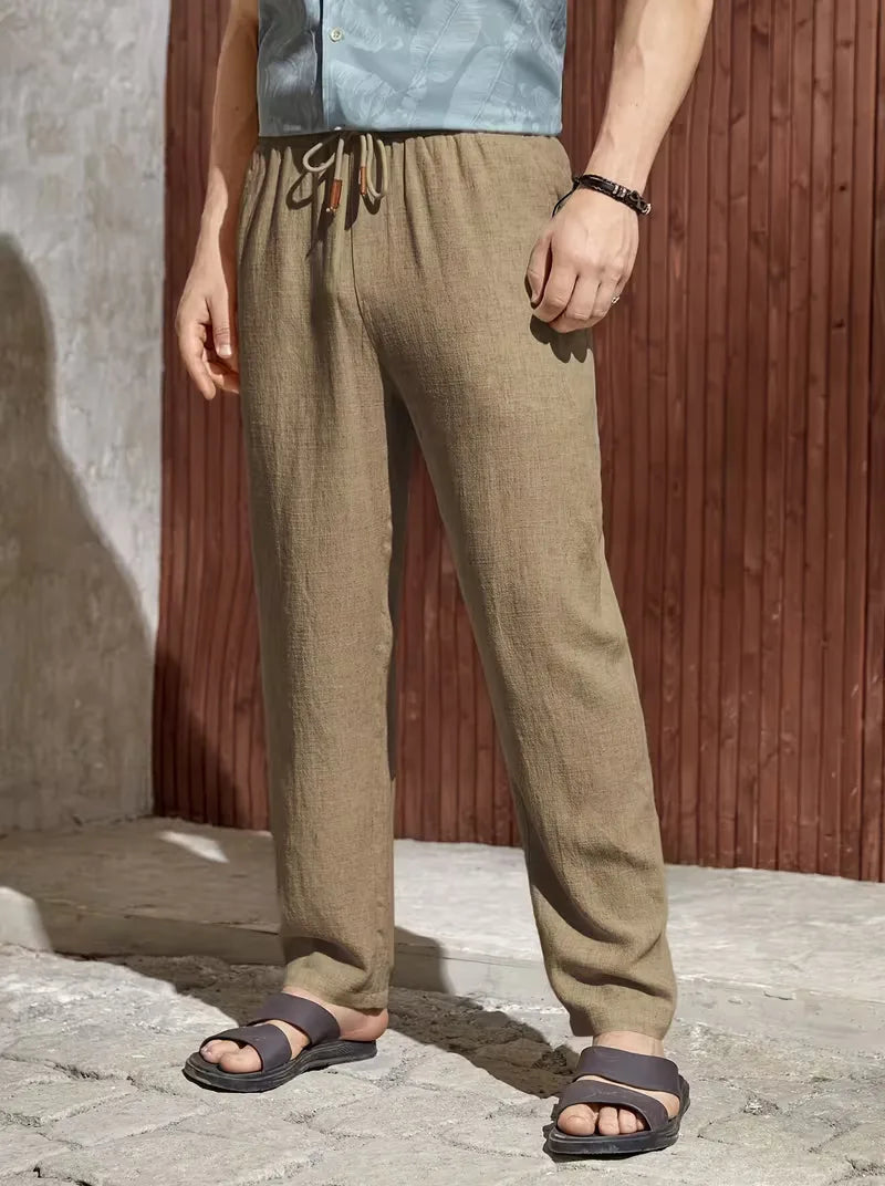 Drawstring Trousers with Straight Leg