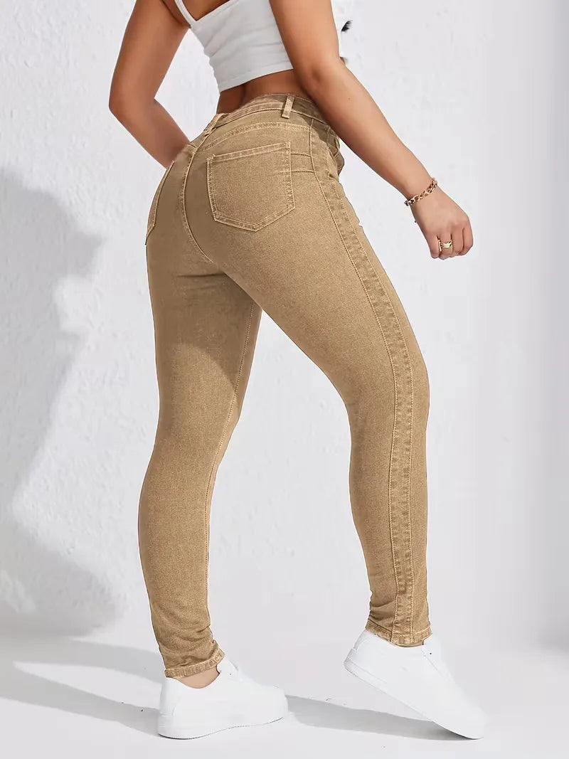 Skinny jeans with high waist