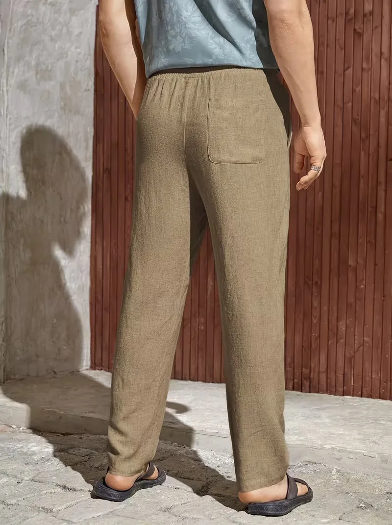 Drawstring Trousers with Straight Leg
