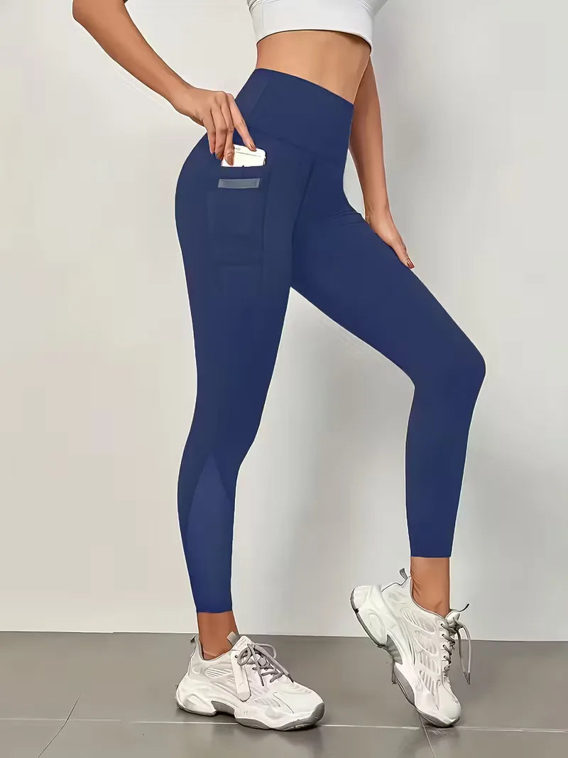 High-Waisted Leggings with Mesh Panels