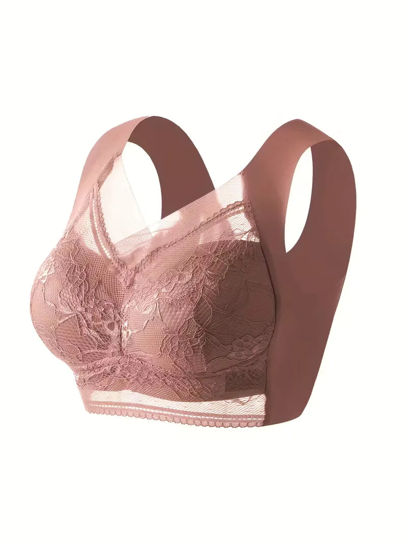 Lace Bra with V-Neck