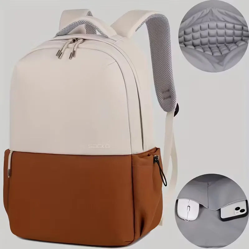 Two-tone backpack with adjustable straps