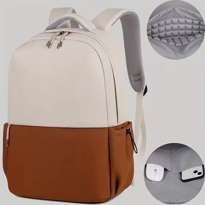 Two-tone backpack with adjustable straps