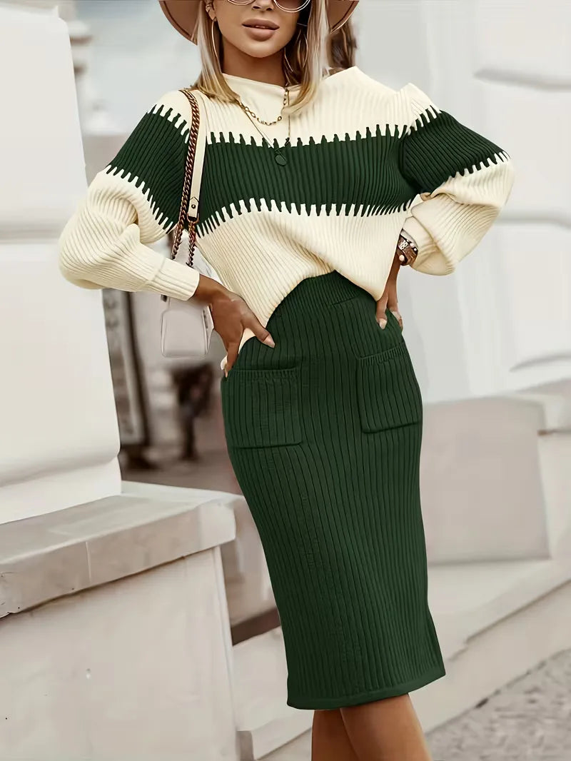 Two-Piece Set with Ribbed Texture