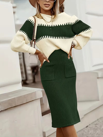Two-Piece Set with Ribbed Texture