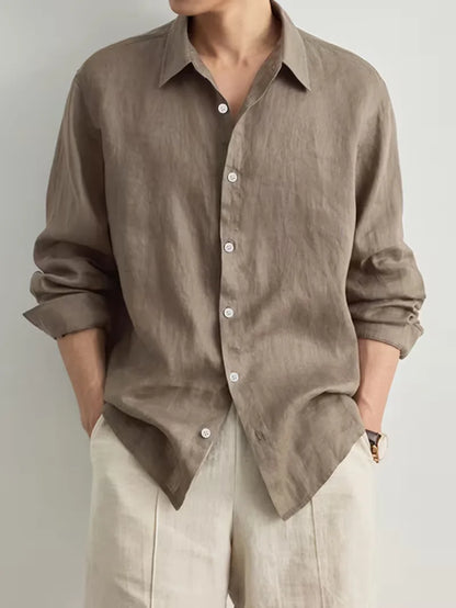 Casual men's shirt with long sleeves