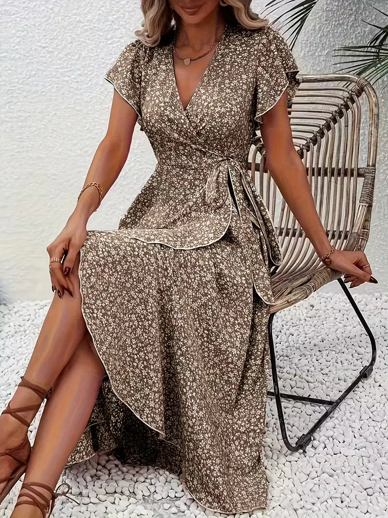 Wrap Dress with Flowers