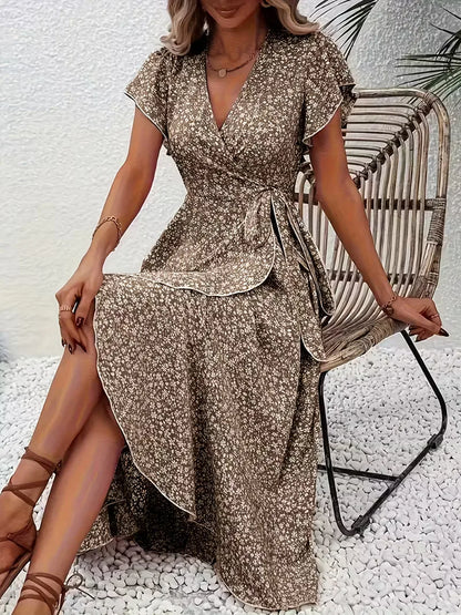 Wrap Dress with Flowers