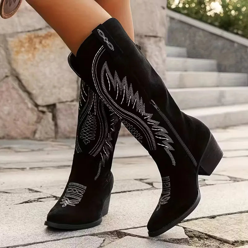 Cowboy Boots with Embroidered Pattern