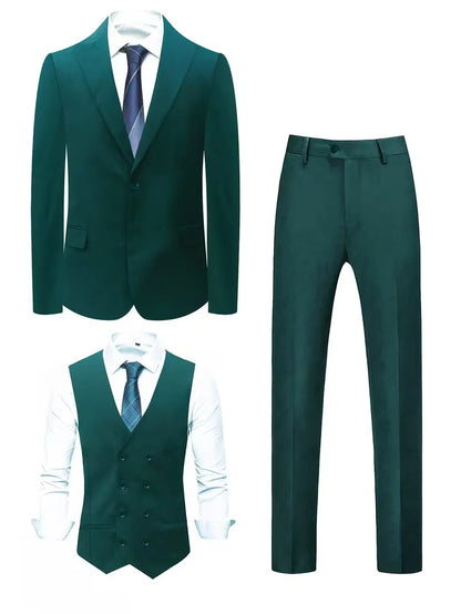 Three-piece slim fit suit