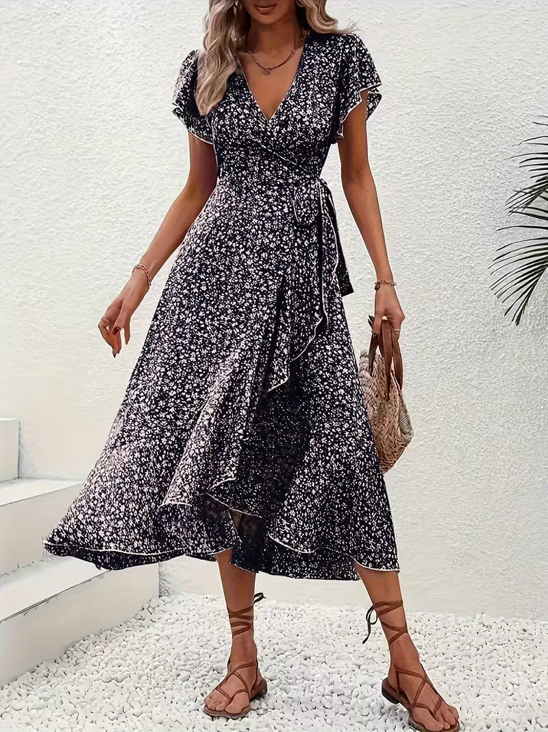 Wrap Dress with Flowers