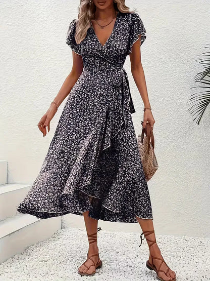 Wrap Dress with Flowers