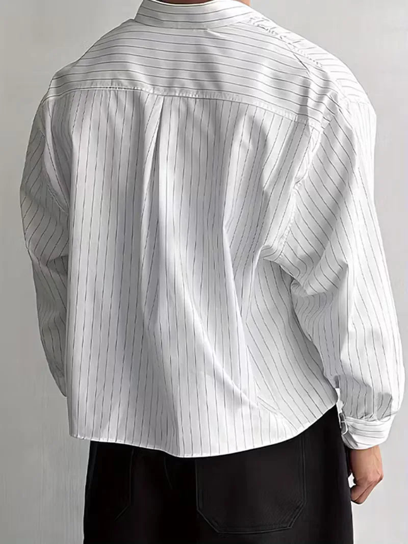Casual shirt with vertical stripes