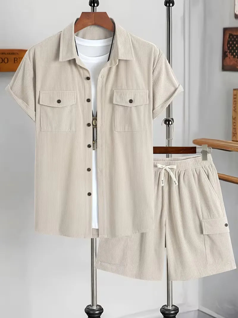 Shorts with Button-Up Shirt