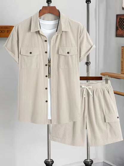 Shorts with Button-Up Shirt