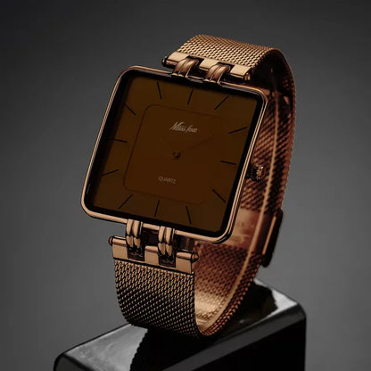 Analogue watch with square dial