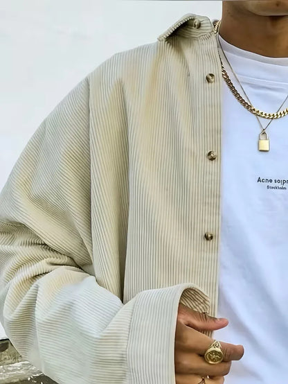 Oversized corduroy bomber jacket