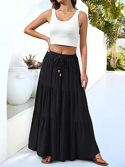A-line skirt with high waist