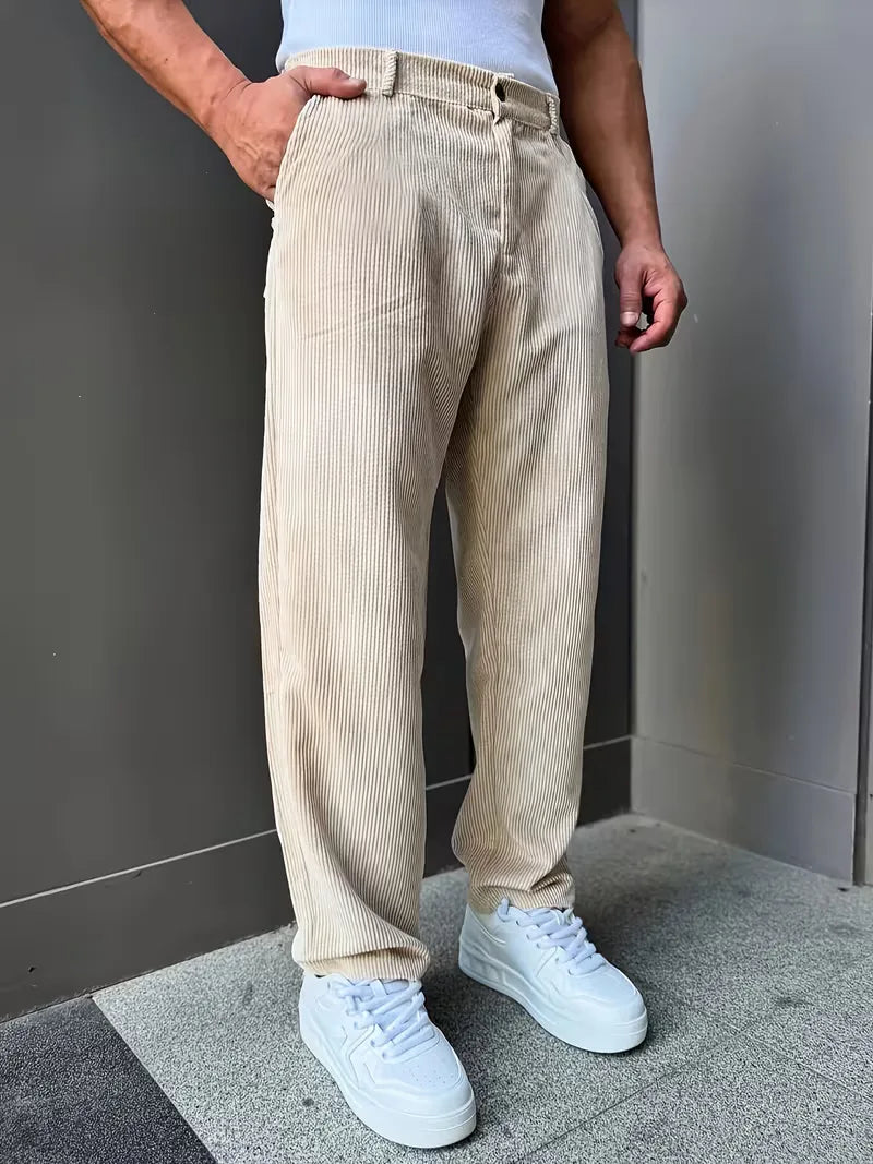 Corduroy trousers with straight legs