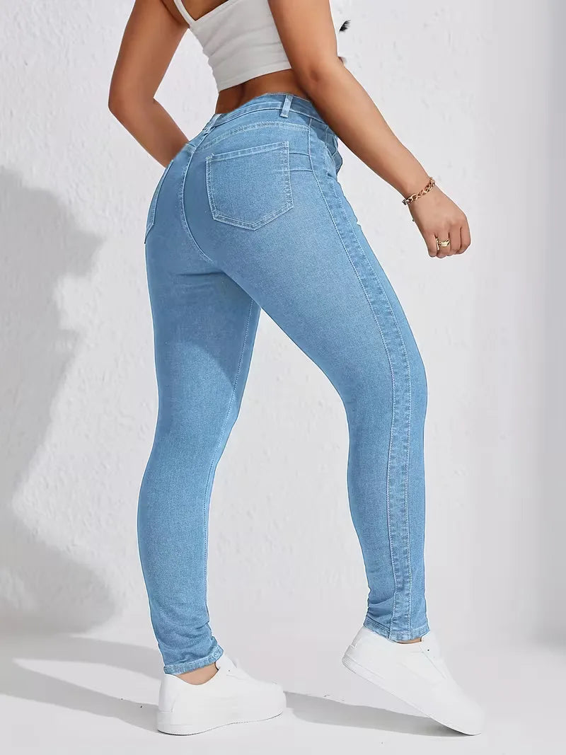 Skinny jeans with high waist