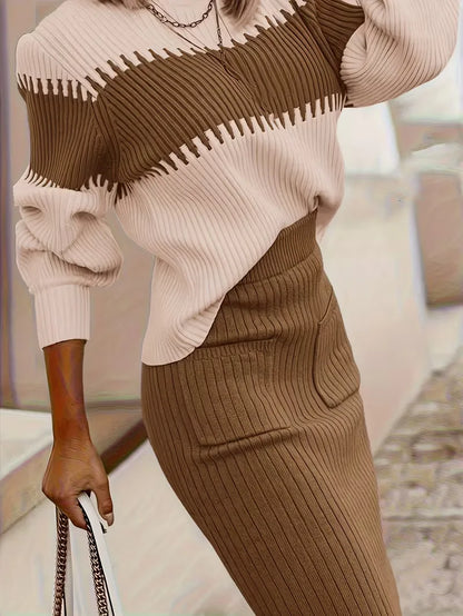 Two-Piece Set with Ribbed Texture