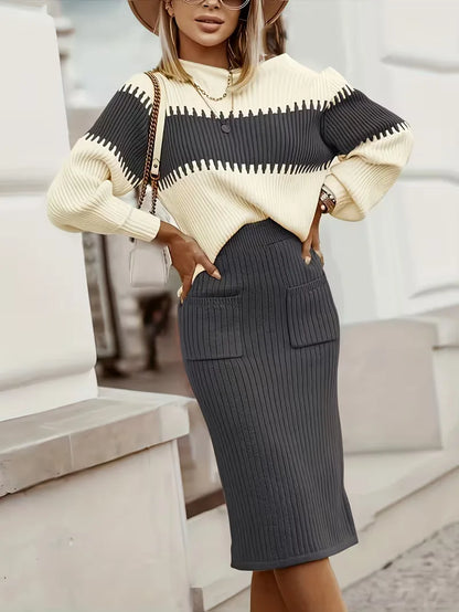 Two-Piece Set with Ribbed Texture