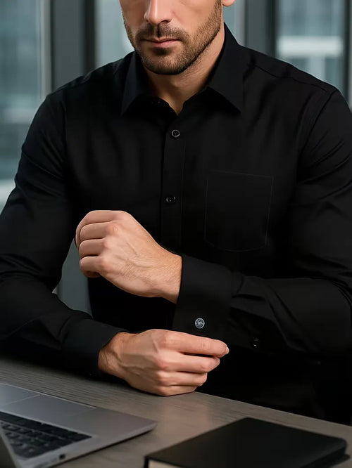 Smart shirt with mandarin collar