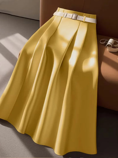 Pleated Skirt with High Waist