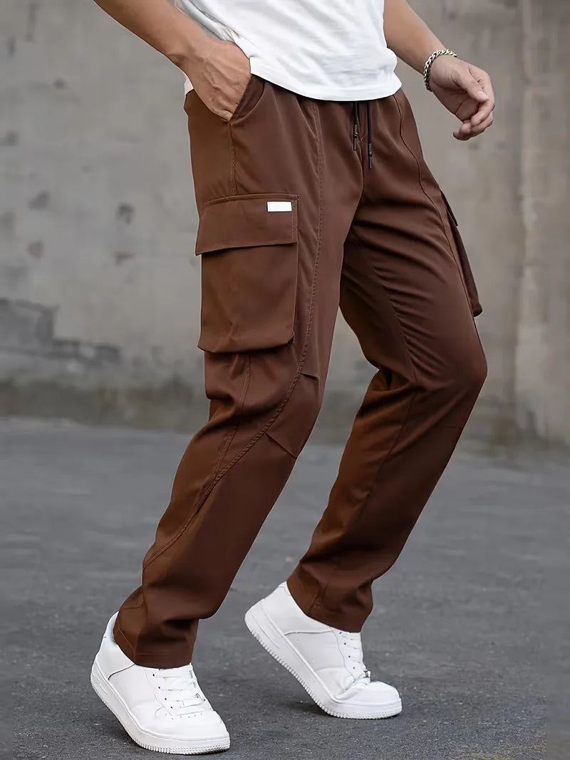 Cargo trousers with elastic waistband