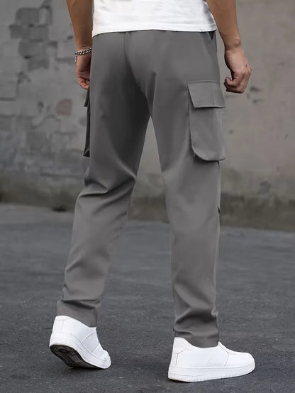 Cargo trousers with elastic waistband