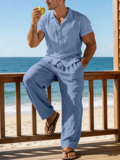 Summer Clothing Set with V-Neck