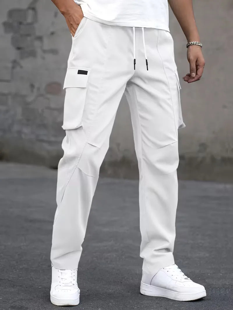 Cargo trousers with elastic waistband