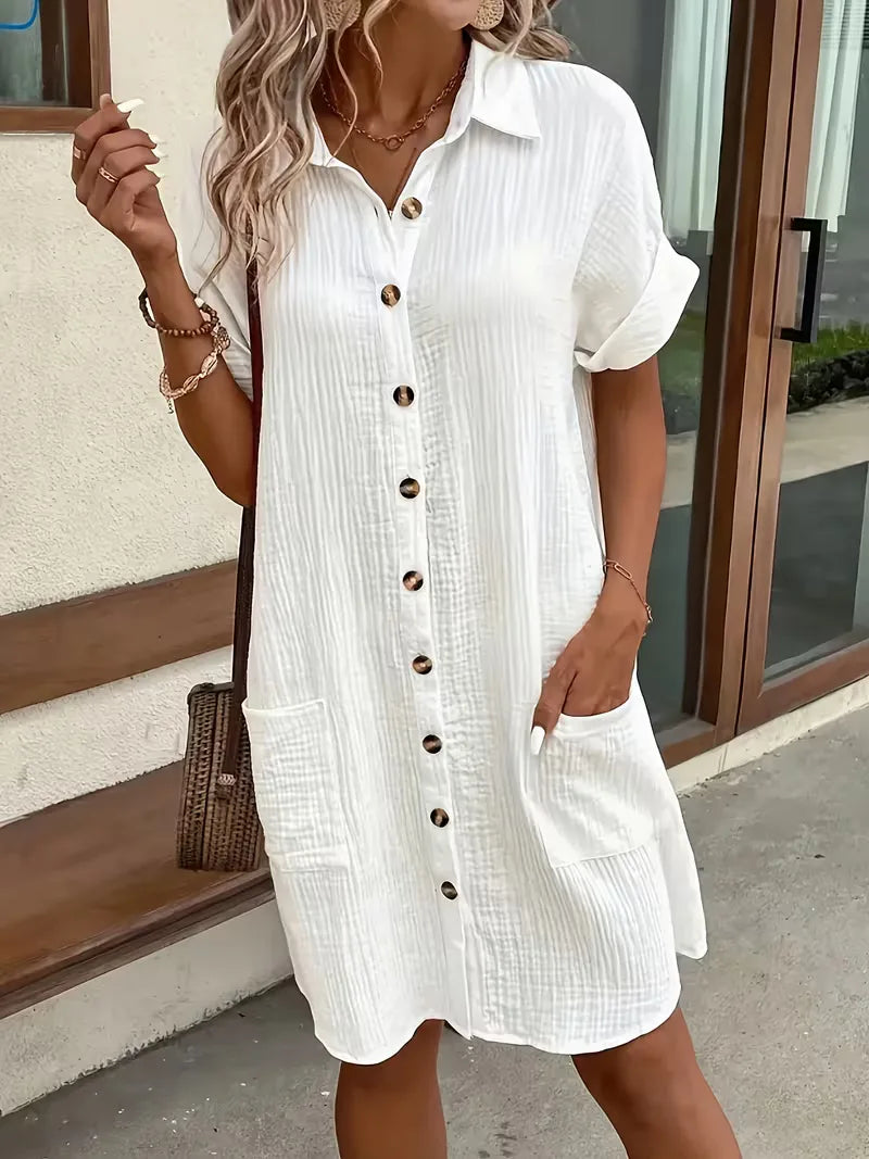 Shirt Dress with Short Sleeves