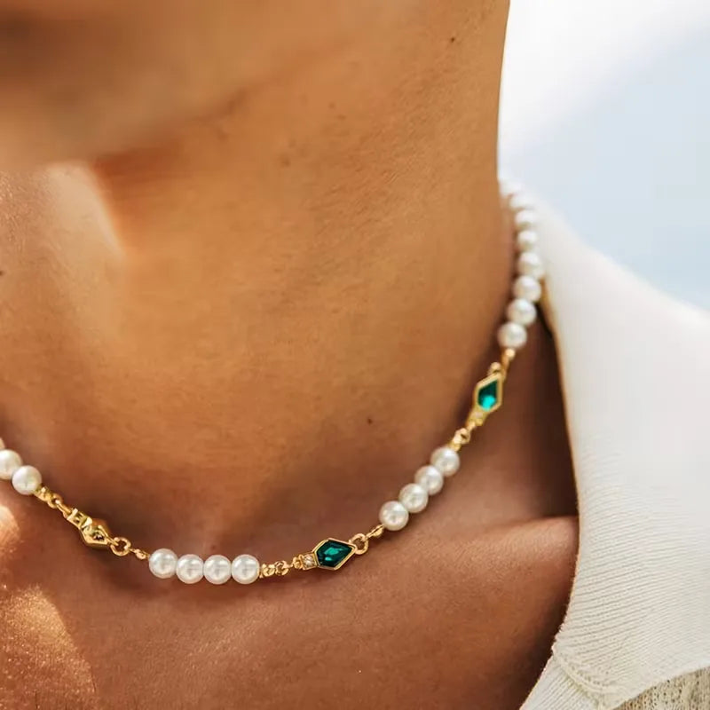 Necklace with Imitation Pearls