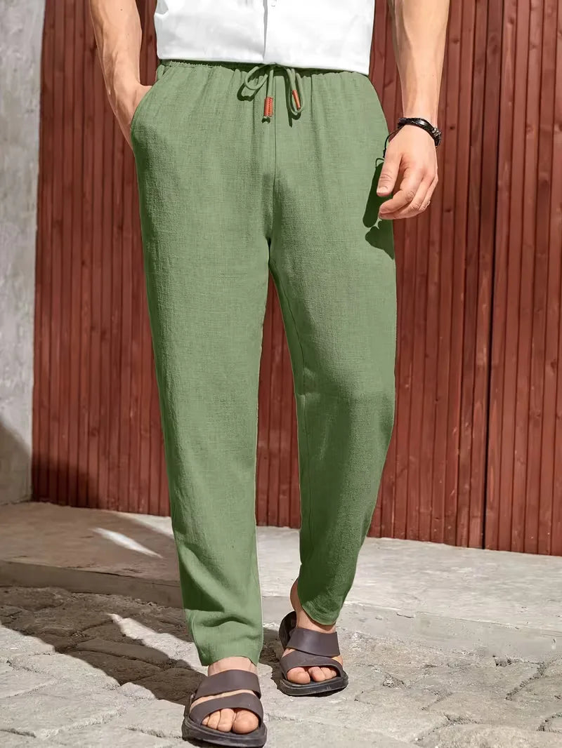 Drawstring Trousers with Straight Leg