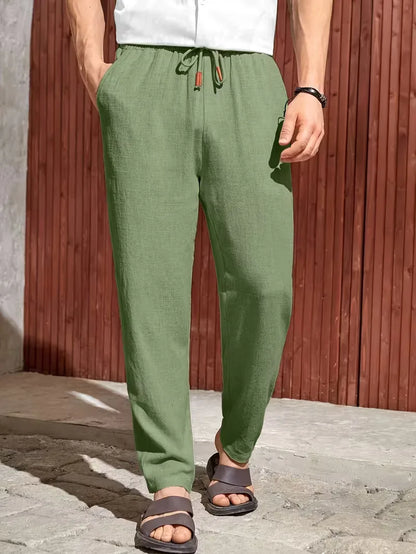Drawstring Trousers with Straight Leg