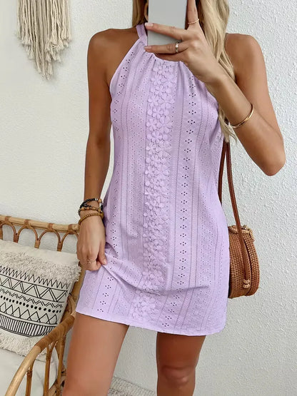 A-line dress with halter neck