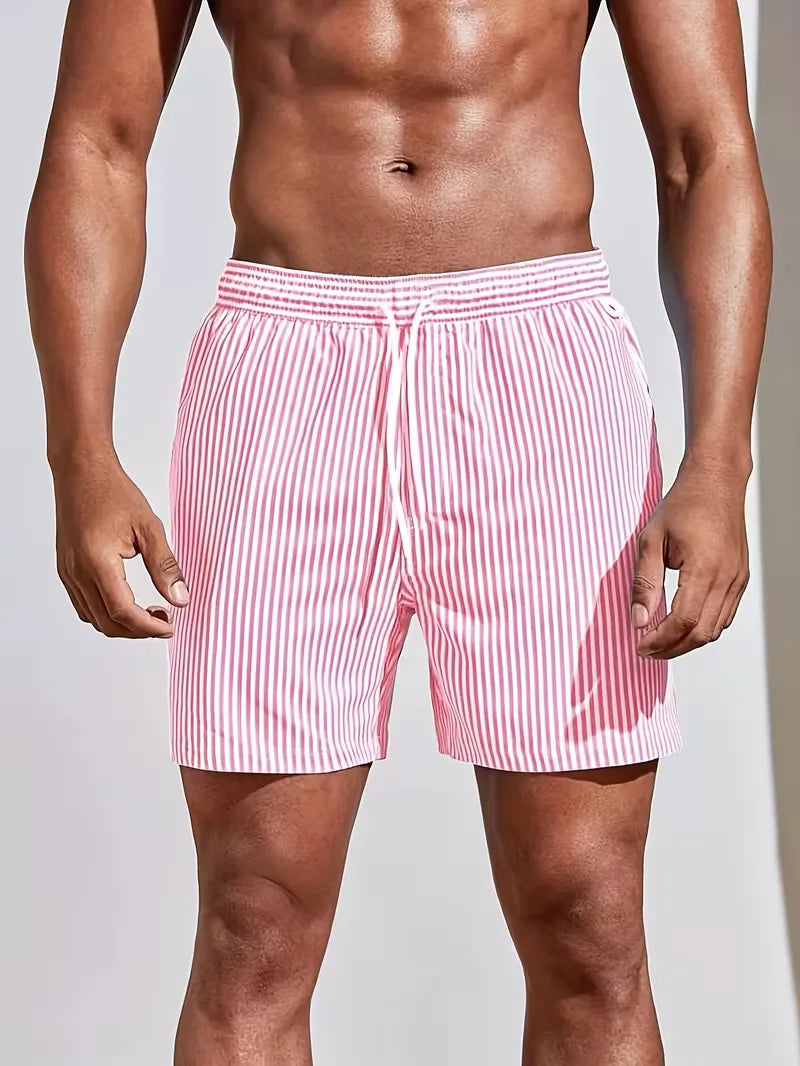 Striped Pattern Swim Shorts