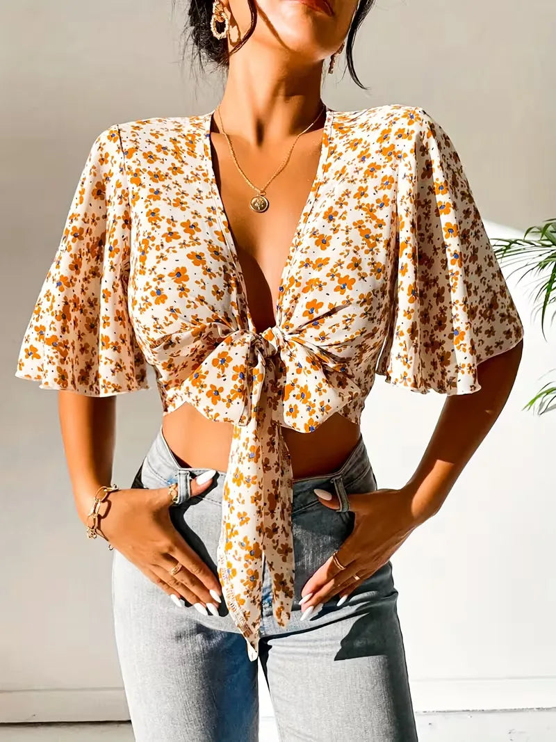 Floral Print Crop Top