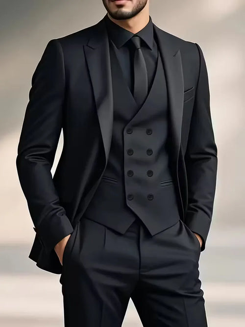 Three-piece suit with slim fit