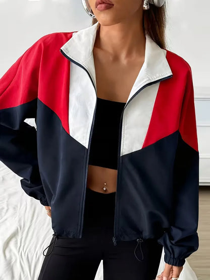 Track jacket with colour-blocked design