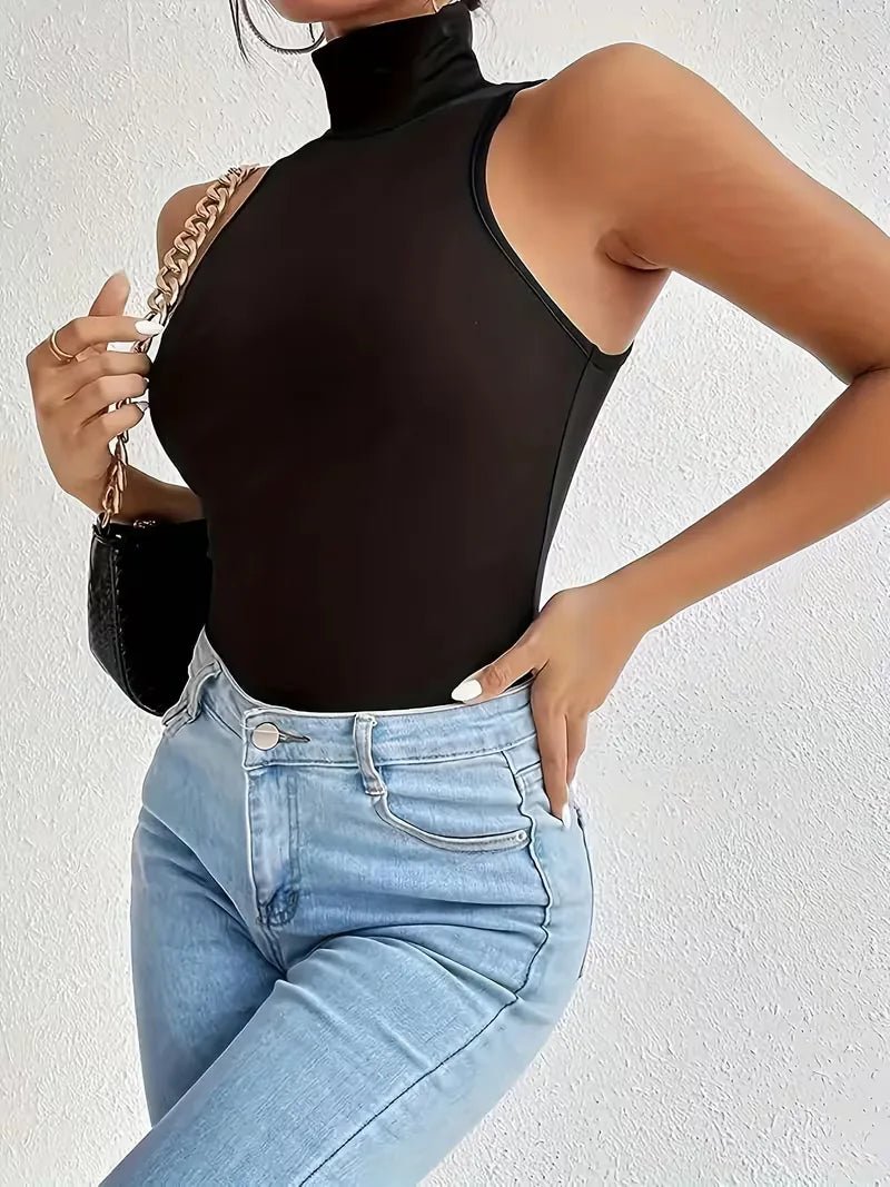 Bodysuit with Turtle Neckline