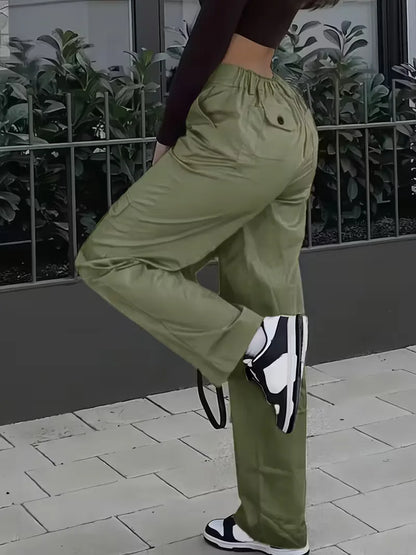 High-Waisted Cargo Trousers