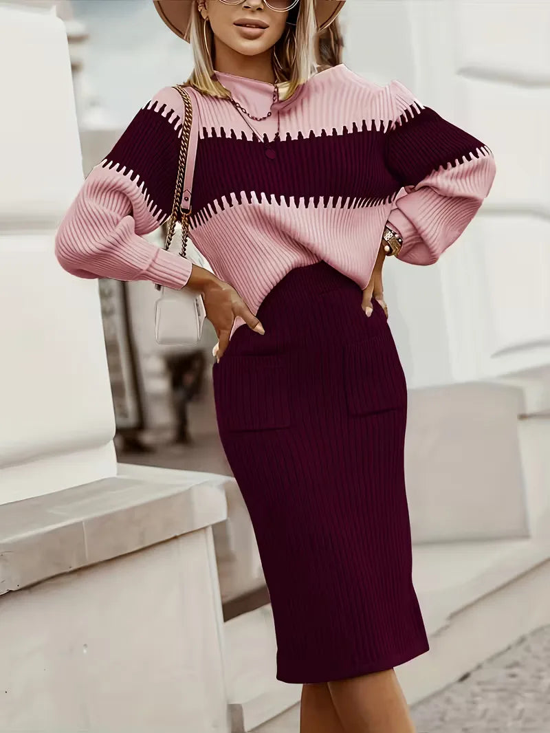 Two-Piece Set with Ribbed Texture