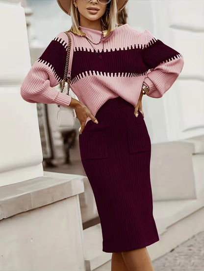 Two-Piece Set with Ribbed Texture