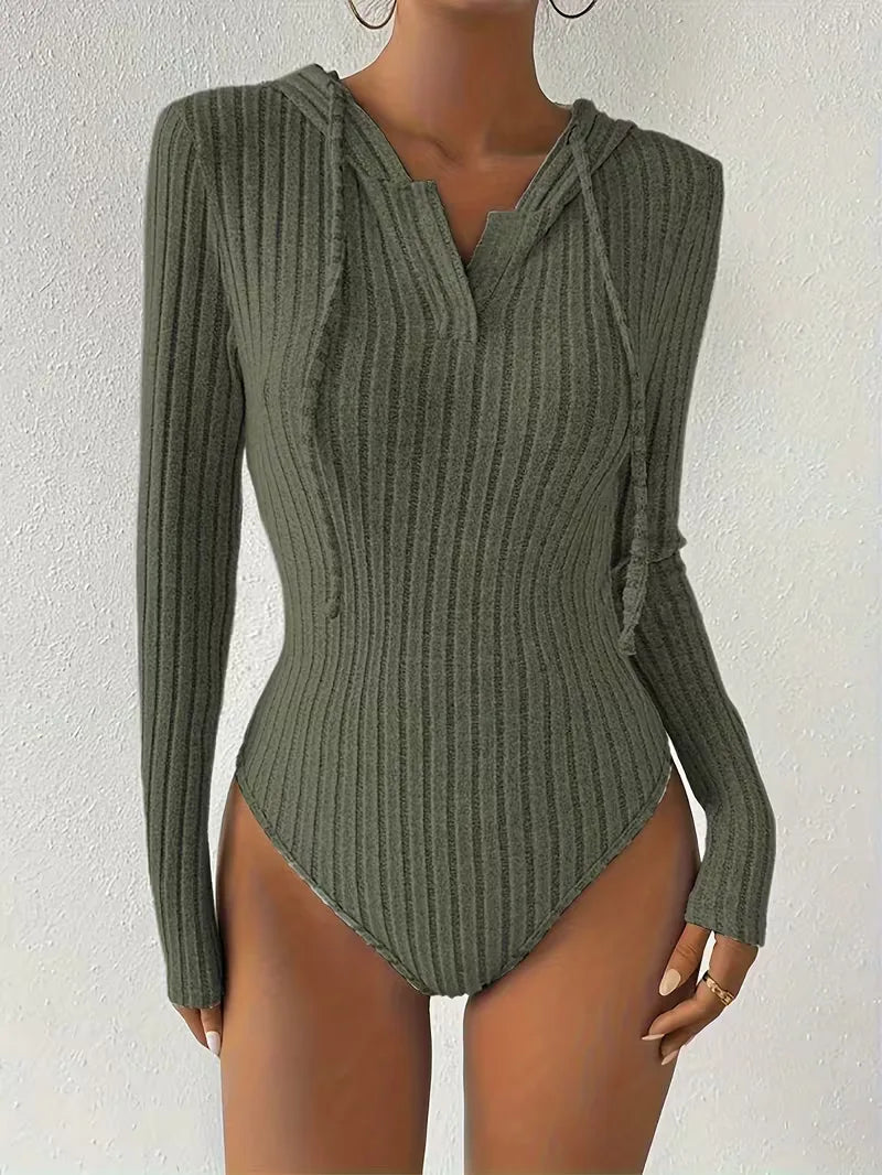 Hooded Bodysuit with Long Sleeves