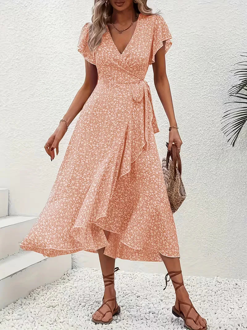 Wrap Dress with Flowers
