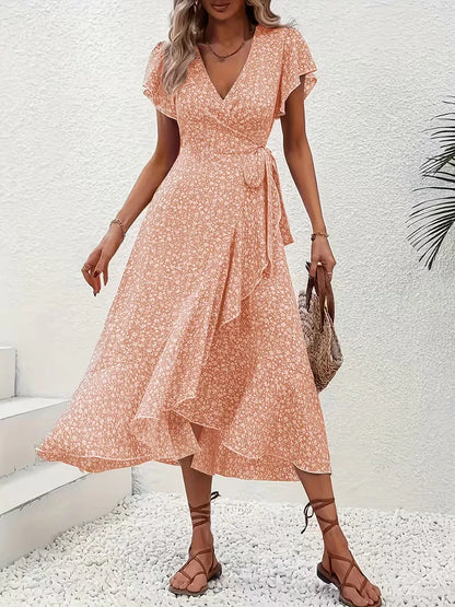 Wrap Dress with Flowers