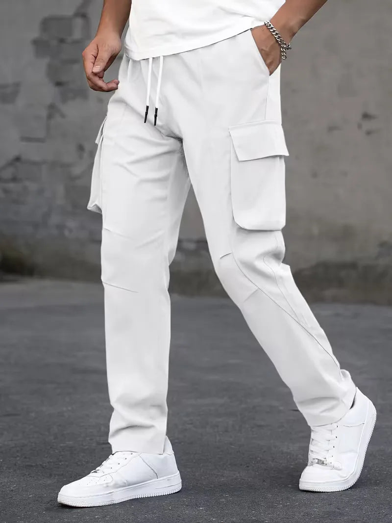 Cargo trousers with elastic waistband